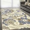 Superior Indoor Non-Slip Area Rug or Runner, Vintage Floor Decor, Traditional Floral Scroll Rug for Living Room, Bedroom, Kitchen, Dining Room, Foam Backing, Roselyn Collection, 4′ x 6′, Baige(4′ x 6′ (Rectangular))