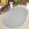 Superior Indoor Outdoor Area Rug, Handwoven Reversible Braided Home Decor for Living Room, Kitchen, Dining Room Floors, Patio, Front Porch, Deck, Modern, Boho, Farmhouse Style, 8′ x 10′ Oval, Slate