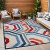 Superior Indoor Outdoor Area Rug, Perfect for Patio, Deck, Poolside, Backyard, Playroom, Kitchen, Dining Room Floors, Modern Geometric Floor Cover, Waimea Collection, 5′ 6″ x 8”, Multicolor