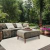 Superior Indoor Outdoor Braided Area Rug, Reversible Dual-Tone Home Floor Decor for Kitchen, Entryway, Patio, Front Porch, Deck, Modern, Boho, Farmhouse Style, 5′ x 8′ Oval, Cream/White