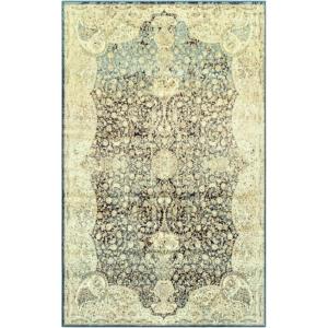 SUPERIOR Indoor Large Area Rug with Jute Backing, Vintage Oriental Traditional Floor Décor for Living Room, Kitchen, Dining Room, Entryway, Hallway, Hardwood Floors, Lumen Collection 6′ x 9′ -Cream(Cream)