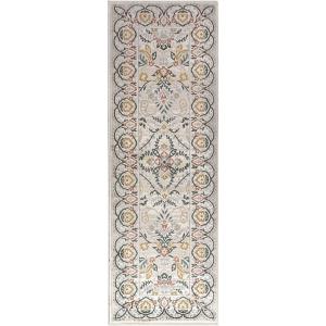 SUPERIOR Indoor Runner Rug Perfect for Hallways, Entryway, Office, Living/Dining Room, Kitchen, Hardwood, Tile, Jute Backed, Floral Paisley Rustic Decor, Jacinda Collection – 8ft x 10ft, Tan(Tan)