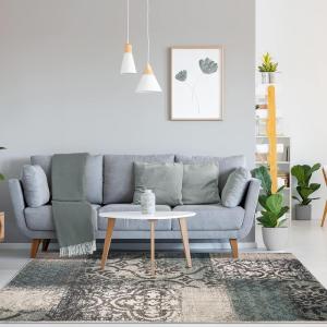 Superior Indoor Area Rug, Jute Backing, Plush Geometric Rugs for Entryway, Living Room, Kitchen Floors, Bedroom, Office Floor Cover, Floral Patchwork Rugs, Bristol Collection, 8′ x 10′, Rivulet(Rivulet – Z)