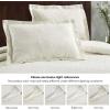 Superior Aspen Cotton Blend 3 Piece Bedspread Set, Oversized Bedspread, 2 Pillow Shams, Medium Weight Blanket, Home Bed Decor, Floral Scalloped, Matelasse Coverlet, Bedding Essential, Full, Ivory