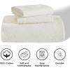 Superior Aspen Cotton Blend 3 Piece Bedspread Set, Oversized Bedspread, 2 Pillow Shams, Medium Weight Blanket, Home Bed Decor, Floral Scalloped, Matelasse Coverlet, Bedding Essential, Full, Ivory