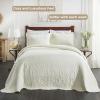 Superior Aspen Cotton Blend 3 Piece Bedspread Set, Oversized Bedspread, 2 Pillow Shams, Medium Weight Blanket, Home Bed Decor, Floral Scalloped, Matelasse Coverlet, Bedding Essential, Full, Ivory