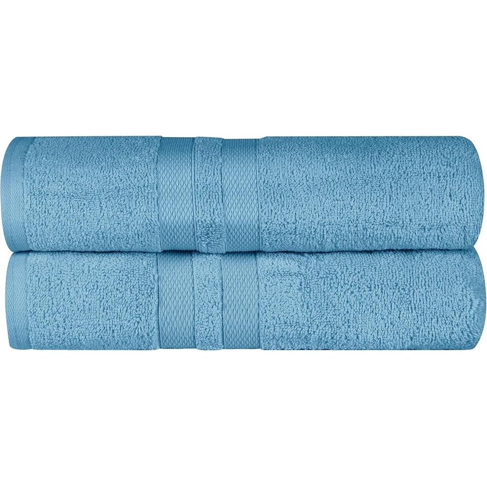 imageSuperior UltraSoft 3Piece Cotton Towel Set Daily Use for Bathroom Guest Room Quick Dry Set Includes 1 Bath Towel 1 Hand Towel and 1 Washcloth Essential Plush Towels for Home  TangerineDenim Blue