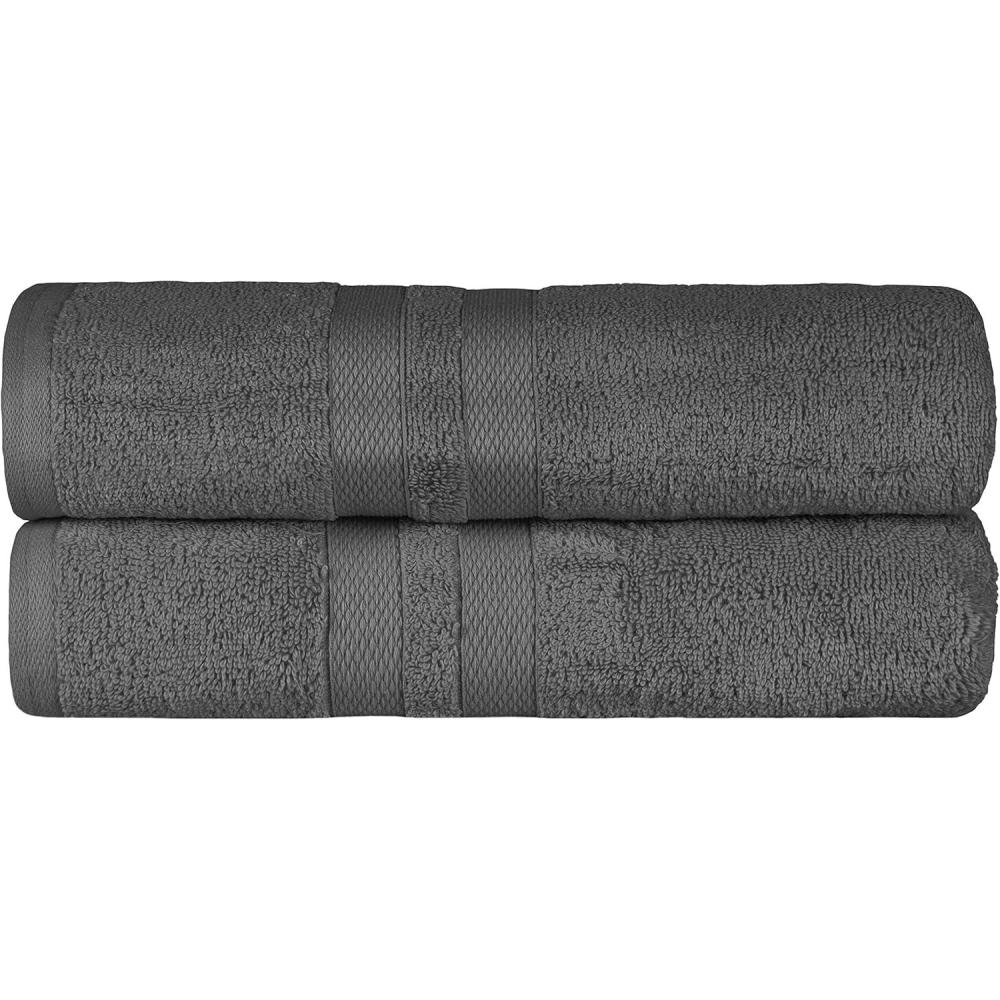 imageSuperior UltraSoft 3Piece Cotton Towel Set Daily Use for Bathroom Guest Room Quick Dry Set Includes 1 Bath Towel 1 Hand Towel and 1 Washcloth Essential Plush Towels for Home  TangerineCharcoal