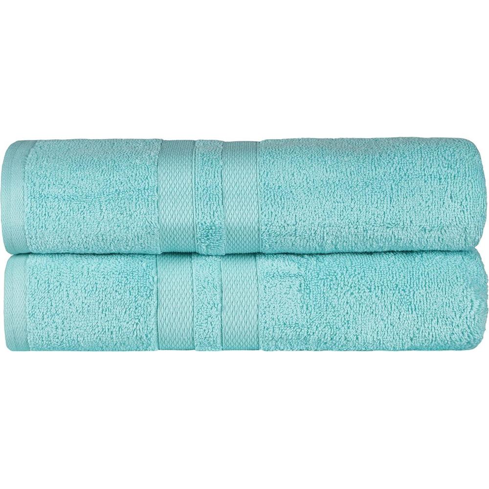 imageSuperior UltraSoft 3Piece Cotton Towel Set Daily Use for Bathroom Guest Room Quick Dry Set Includes 1 Bath Towel 1 Hand Towel and 1 Washcloth Essential Plush Towels for Home  TangerineCyan