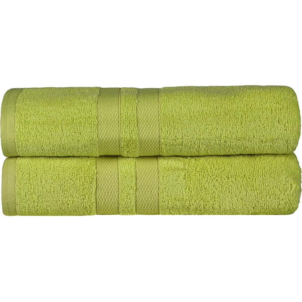 imageSuperior UltraSoft 3Piece Cotton Towel Set Daily Use for Bathroom Guest Room Quick Dry Set Includes 1 Bath Towel 1 Hand Towel and 1 Washcloth Essential Plush Towels for Home  TangerineCelery