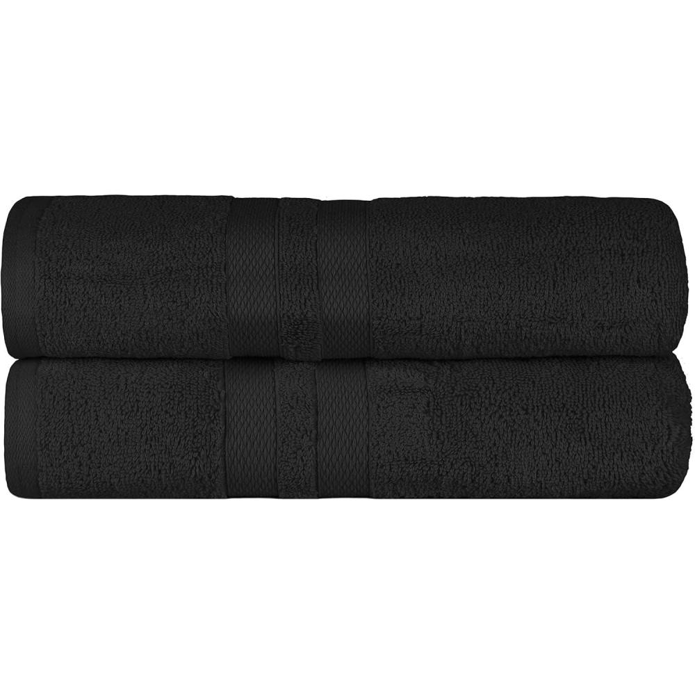 imageSuperior UltraSoft 3Piece Cotton Towel Set Daily Use for Bathroom Guest Room Quick Dry Set Includes 1 Bath Towel 1 Hand Towel and 1 Washcloth Essential Plush Towels for Home  TangerineBlack