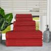 Superior 6 Piece Cotton Towel Set, Includes 2 Bath Towels, 2 Hand Towels, 2 Face Towel/Washcloths, Daily Use for Bathroom, Guest Bath, Ribbed, Absorbent, Home Essentials, Soho Collection, Coffee(Burgundy)