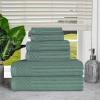 Superior 6 Piece Cotton Towel Set, Includes 2 Bath Towels, 2 Hand Towels, 2 Face Towel/Washcloths, Daily Use for Bathroom, Guest Bath, Ribbed, Absorbent, Home Essentials, Soho Collection, Coffee(Basil)