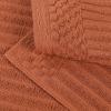 Superior 6 Piece Cotton Towel Set, Includes 2 Bath Towels, 2 Hand Towels, 2 Face Towel/Washcloths, Daily Use for Bathroom, Guest Bath, Ribbed, Absorbent, Home Essentials, Soho Collection, Coffee(Rust)