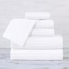 Superior 6 Piece Cotton Towel Set, Includes 2 Bath Towels, 2 Hand Towels, 2 Face Towel/Washcloths, Daily Use for Bathroom, Guest Bath, Ribbed, Absorbent, Home Essentials, Soho Collection, Coffee(White)