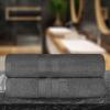 Superior Ultra-Soft 3-Piece Cotton Towel Set, Daily Use for Bathroom, Guest Room, Quick Dry, Set Includes 1 Bath Towel, 1 Hand Towel, and 1 Washcloth, Essential Plush Towels for Home – Tangerine(Charcoal)