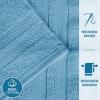 Superior Ultra-Soft 3-Piece Cotton Towel Set, Daily Use for Bathroom, Guest Room, Quick Dry, Set Includes 1 Bath Towel, 1 Hand Towel, and 1 Washcloth, Essential Plush Towels for Home – Tangerine(Denim Blue)
