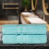 Superior Ultra-Soft 3-Piece Cotton Towel Set, Daily Use for Bathroom, Guest Room, Quick Dry, Set Includes 1 Bath Towel, 1 Hand Towel, and 1 Washcloth, Essential Plush Towels for Home – Tangerine(Cyan)