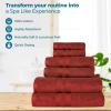 Superior Ultra-Soft 3-Piece Cotton Towel Set, Daily Use for Bathroom, Guest Room, Quick Dry, Set Includes 1 Bath Towel, 1 Hand Towel, and 1 Washcloth, Essential Plush Towels for Home – Tangerine(Maroon)