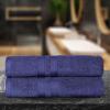 Superior Ultra-Soft 3-Piece Cotton Towel Set, Daily Use for Bathroom, Guest Room, Quick Dry, Set Includes 1 Bath Towel, 1 Hand Towel, and 1 Washcloth, Essential Plush Towels for Home – Tangerine(Navy Blue)