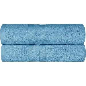 Superior Ultra-Soft 3-Piece Cotton Towel Set, Daily Use for Bathroom, Guest Room, Quick Dry, Set Includes 1 Bath Towel, 1 Hand Towel, and 1 Washcloth, Essential Plush Towels for Home – Tangerine(Denim Blue)