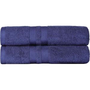 Superior Ultra-Soft 3-Piece Cotton Towel Set, Daily Use for Bathroom, Guest Room, Quick Dry, Set Includes 1 Bath Towel, 1 Hand Towel, and 1 Washcloth, Essential Plush Towels for Home – Tangerine(Navy Blue)