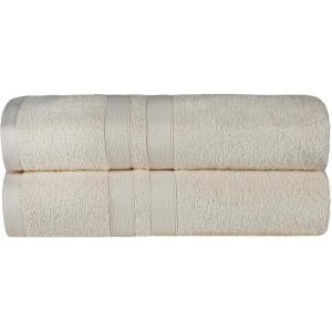 Superior Ultra-Soft 3-Piece Cotton Towel Set, Daily Use for Bathroom, Guest Room, Quick Dry, Set Includes 1 Bath Towel, 1 Hand Towel, and 1 Washcloth, Essential Plush Towels for Home – Tangerine(Ivory)