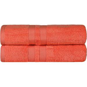 Superior Ultra-Soft 3-Piece Cotton Towel Set, Daily Use for Bathroom, Guest Room, Quick Dry, Set Includes 1 Bath Towel, 1 Hand Towel, and 1 Washcloth, Essential Plush Towels for Home – Tangerine(Tangerine)