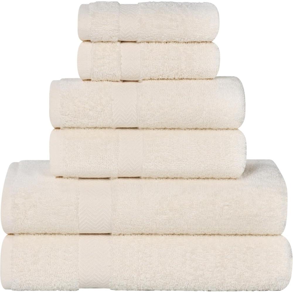imageSuperior 8Piece Cotton Hand Towel Set Small Towels for Fast Dry Home Essentials Bathroom Decor Face Body Spa Resort Gym Lightweight Soft House Accessories Franklin Collection SilverIvory