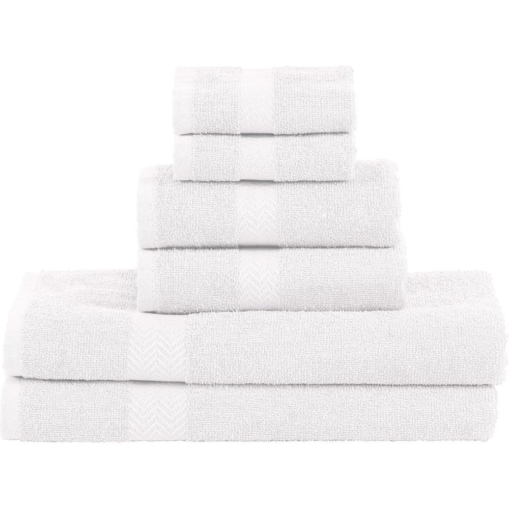 imageSuperior 8Piece Cotton Hand Towel Set Small Towels for Fast Dry Home Essentials Bathroom Decor Face Body Spa Resort Gym Lightweight Soft House Accessories Franklin Collection SilverWhite