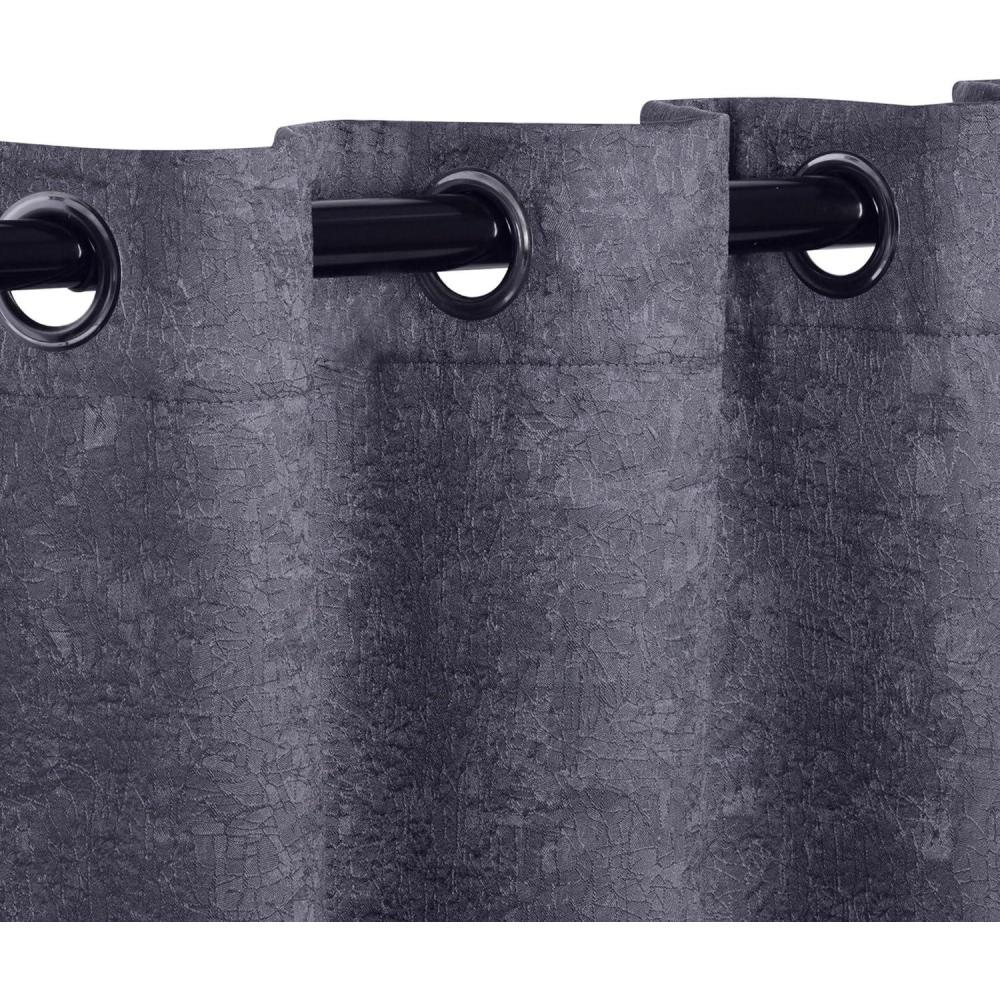 imageSuperior Blackout Curtains Insulated Sun Blocking Curtain for Bedroom Farmhouse Living Room Window Thermal Woven Senna Collection Set of 2 Panels 6 Grommets 52 x 96 Midnight BlueCharcoal