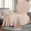 Superior 2 Piece Celtic Circles Cotton Bedspread Set, Decorative Bed Spread, Home Bed Decor, 1 Pillow Sham, Medium Weight Blanket, Matelasse Coverlet Bedding, Wedding Ring Design, Full, Bisque