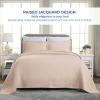 Superior 2 Piece Celtic Circles Cotton Bedspread Set, Decorative Bed Spread, Home Bed Decor, 1 Pillow Sham, Medium Weight Blanket, Matelasse Coverlet Bedding, Wedding Ring Design, Full, Bisque