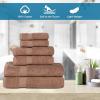 Superior 8-Piece Cotton Hand Towel Set, Small Towels for Fast Dry, Home Essentials, Bathroom Decor, Face, Body, Spa, Resort, Gym, Lightweight, Soft, House Accessories, Franklin Collection, Silver(Latte)