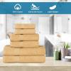 Superior 8-Piece Cotton Hand Towel Set, Small Towels for Fast Dry, Home Essentials, Bathroom Decor, Face, Body, Spa, Resort, Gym, Lightweight, Soft, House Accessories, Franklin Collection, Silver(Gold)