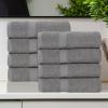 Superior 8-Piece Cotton Hand Towel Set, Small Towels for Fast Dry, Home Essentials, Bathroom Decor, Face, Body, Spa, Resort, Gym, Lightweight, Soft, House Accessories, Franklin Collection, Silver(Charcoal)
