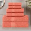 Superior 8-Piece Cotton Hand Towel Set, Small Towels for Fast Dry, Home Essentials, Bathroom Decor, Face, Body, Spa, Resort, Gym, Lightweight, Soft, House Accessories, Franklin Collection, Silver(Coral)