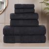 Superior 8-Piece Cotton Hand Towel Set, Small Towels for Fast Dry, Home Essentials, Bathroom Decor, Face, Body, Spa, Resort, Gym, Lightweight, Soft, House Accessories, Franklin Collection, Silver(Black)