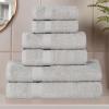 Superior 8-Piece Cotton Hand Towel Set, Small Towels for Fast Dry, Home Essentials, Bathroom Decor, Face, Body, Spa, Resort, Gym, Lightweight, Soft, House Accessories, Franklin Collection, Silver(Silver)