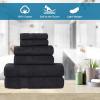 Superior 8-Piece Cotton Hand Towel Set, Small Towels for Fast Dry, Home Essentials, Bathroom Decor, Face, Body, Spa, Resort, Gym, Lightweight, Soft, House Accessories, Franklin Collection, Silver(Black)
