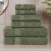Superior 8-Piece Cotton Hand Towel Set, Small Towels for Fast Dry, Home Essentials, Bathroom Decor, Face, Body, Spa, Resort, Gym, Lightweight, Soft, House Accessories, Franklin Collection, Silver(Forest Green)