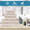 Superior 8-Piece Cotton Hand Towel Set, Small Towels for Fast Dry, Home Essentials, Bathroom Decor, Face, Body, Spa, Resort, Gym, Lightweight, Soft, House Accessories, Franklin Collection, Silver(Stone)