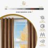 Superior Blackout Curtains, Insulated, Sun Blocking Curtain for Bedroom, Farmhouse, Living Room Window, Thermal Woven, Senna Collection, Set of 2 Panels, 6 Grommets, 52″ x 96″, Midnight Blue(Brown)