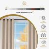 Superior Blackout Curtains, Insulated, Sun Blocking Curtain for Bedroom, Farmhouse, Living Room Window, Thermal Woven, Senna Collection, Set of 2 Panels, 6 Grommets, 52″ x 96″, Midnight Blue(Beige)