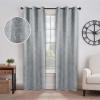 Superior Blackout Curtains, Insulated, Sun Blocking Curtain for Bedroom, Farmhouse, Living Room Window, Thermal Woven, Senna Collection, Set of 2 Panels, 6 Grommets, 52″ x 96″, Midnight Blue(Chrome)