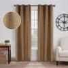 Superior Blackout Curtains, Insulated, Sun Blocking Curtain for Bedroom, Farmhouse, Living Room Window, Thermal Woven, Senna Collection, Set of 2 Panels, 6 Grommets, 52″ x 96″, Midnight Blue(Brown)