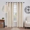 Superior Blackout Curtains, Insulated, Sun Blocking Curtain for Bedroom, Farmhouse, Living Room Window, Thermal Woven, Senna Collection, Set of 2 Panels, 6 Grommets, 52″ x 96″, Midnight Blue(Beige)