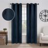 Superior Blackout Curtains, Insulated, Sun Blocking Curtain for Bedroom, Farmhouse, Living Room Window, Thermal Woven, Senna Collection, Set of 2 Panels, 6 Grommets, 52″ x 96″, Midnight Blue(Navy Blue)