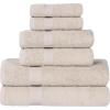 Superior 8-Piece Cotton Hand Towel Set, Small Towels for Fast Dry, Home Essentials, Bathroom Decor, Face, Body, Spa, Resort, Gym, Lightweight, Soft, House Accessories, Franklin Collection, Silver(Stone)