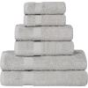 Superior 8-Piece Cotton Hand Towel Set, Small Towels for Fast Dry, Home Essentials, Bathroom Decor, Face, Body, Spa, Resort, Gym, Lightweight, Soft, House Accessories, Franklin Collection, Silver(Silver)